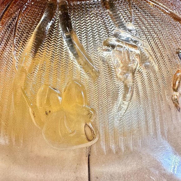 Vintage Jeannette Carnival Glass Bowl 12 in Iris And Herringbone Marigold - Picture 2 of 5